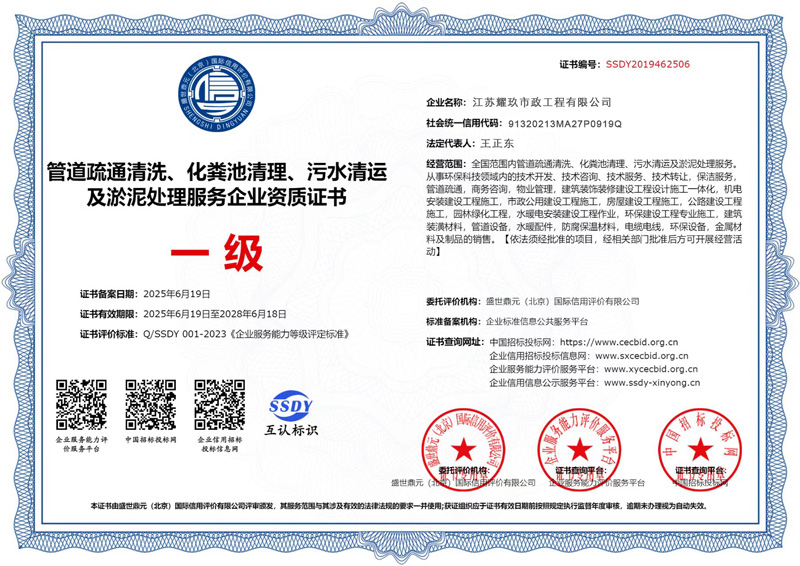 东方城企业资质证书